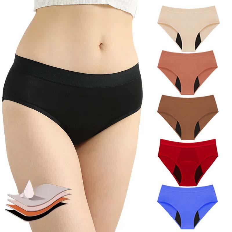 Трусы средней талии Большие размеры Женское менструальное дышащее нижнее белье Физиологическое нижнее белье Трусики