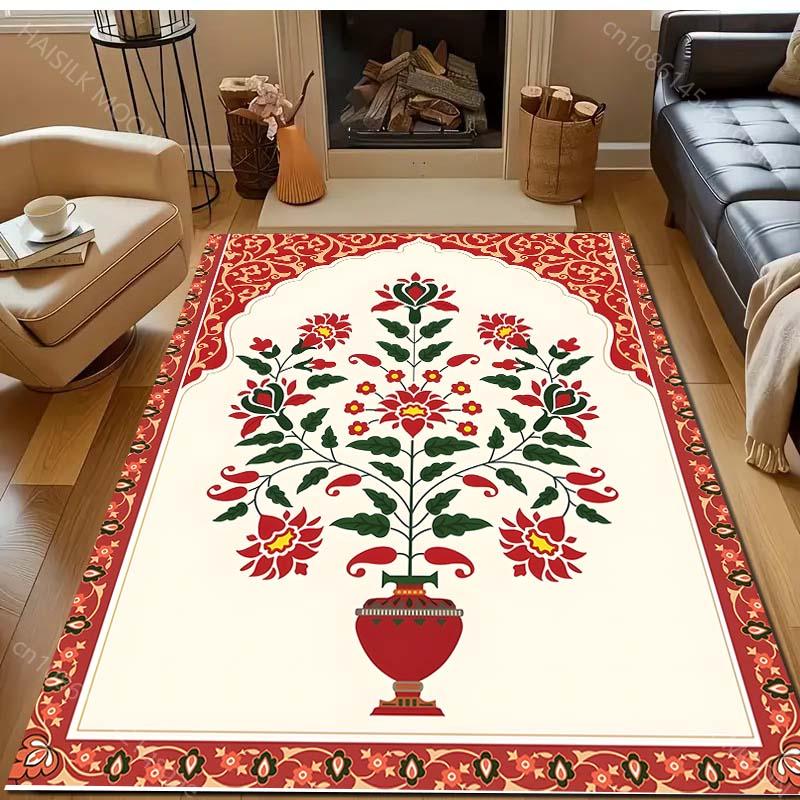 Красочный ковер с узором в исламском стиле для гостиной, спальни, дивана, придверный коврик для декора, коврик для зоны диванного столика, нескользящий коврик для пола в подарок
