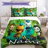 3pcs Custom Name Cartoon Octonauts Bedding Set Duvet Cover Closure Includes 1 Duvet Cover & 2 Pillowcases for All Seasons Bedroom Decor