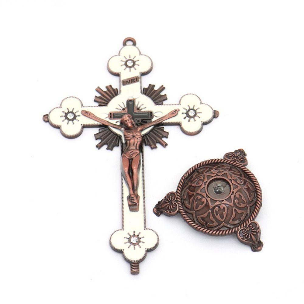 No Fading Zinc Zinc Alloy Cross Ornaments Handmade Plated Gold Statue Church Cross Ornaments Car Ornaments