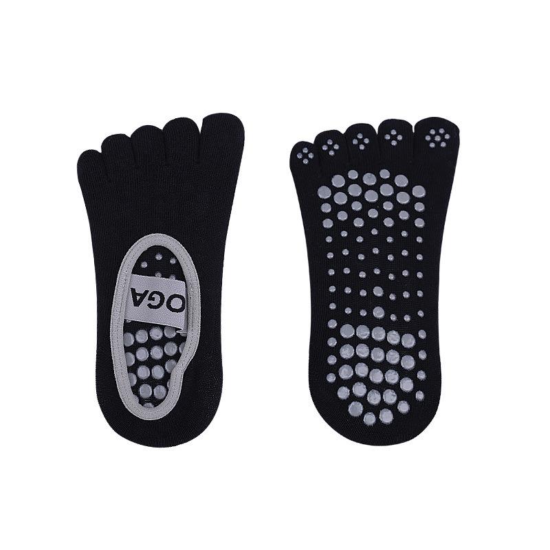 Носки для йоги с пятью пальцами мягкие и высокоэластичные, приятные для кожи, с 3D-частицами, впитывающими пот, противоскользящей подошвой и замедляющим давление эффектом, с широкой открытой спинкой для пальцев