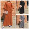 Spring Women 2PCS Sets V Neck Puff Sleeves Tops Elastic Waist Long Pants
