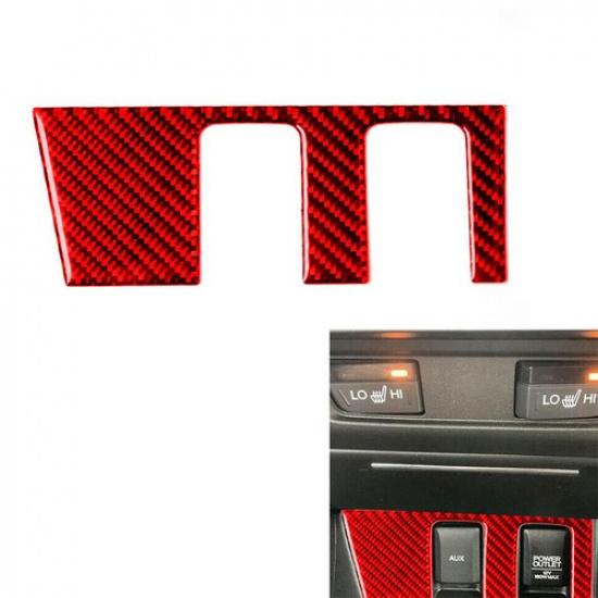 Fit For Honda Civic Coupe 13-15 Red Carbon Fiber AUX Power Outlet Panel Cover