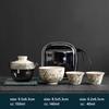 Hand-painted Travel Tea Set Home Car Outdoor Tea Infuser Portable One Pot Three Cups Ceramic Teaware Bring A Storage Bag