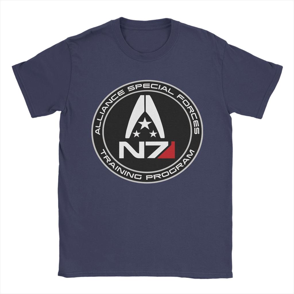 Футболка Mass Effect N7 Пляжный Уличный Стиль Хлопок Повседневная Футболка Для Мужчин Повседневные Топы