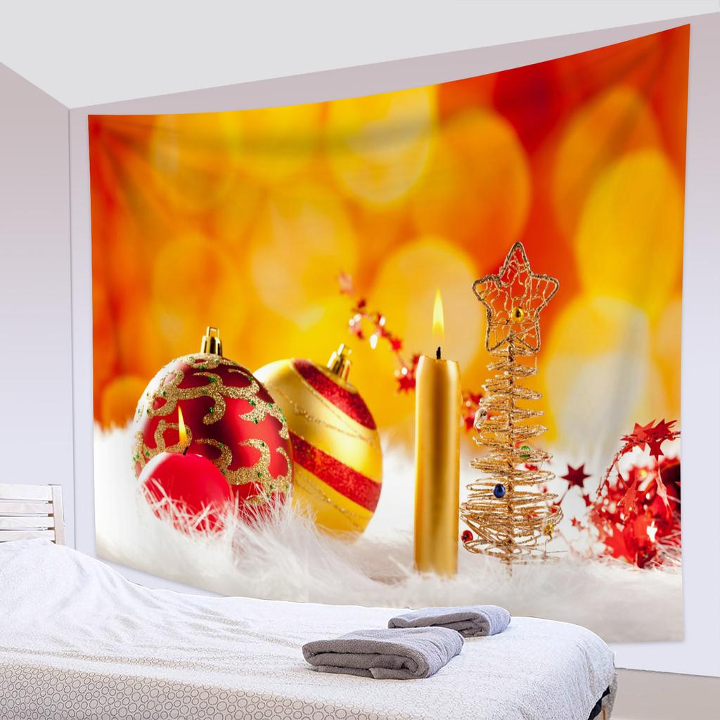 Party Living Room Bedroom Dorm Wall Decor Backdrop Fabric Christmas Fireplace Christmas Tree Printing Home Decor Tapestry