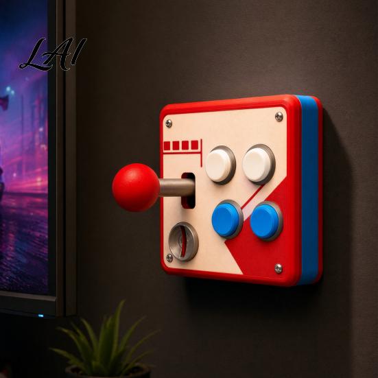 Game Controller Wall Decor Retro Arcade Light Switch Cover 1-Gang/2-Gang Plate with Joystick XYAB Mounted Display Buttons Gaming for Room