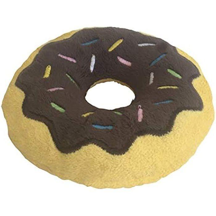 Jouet Pour Chien - GLORIA - Peluche En Forme De Beignet - 14 Cm - Chocolat - Son Clair