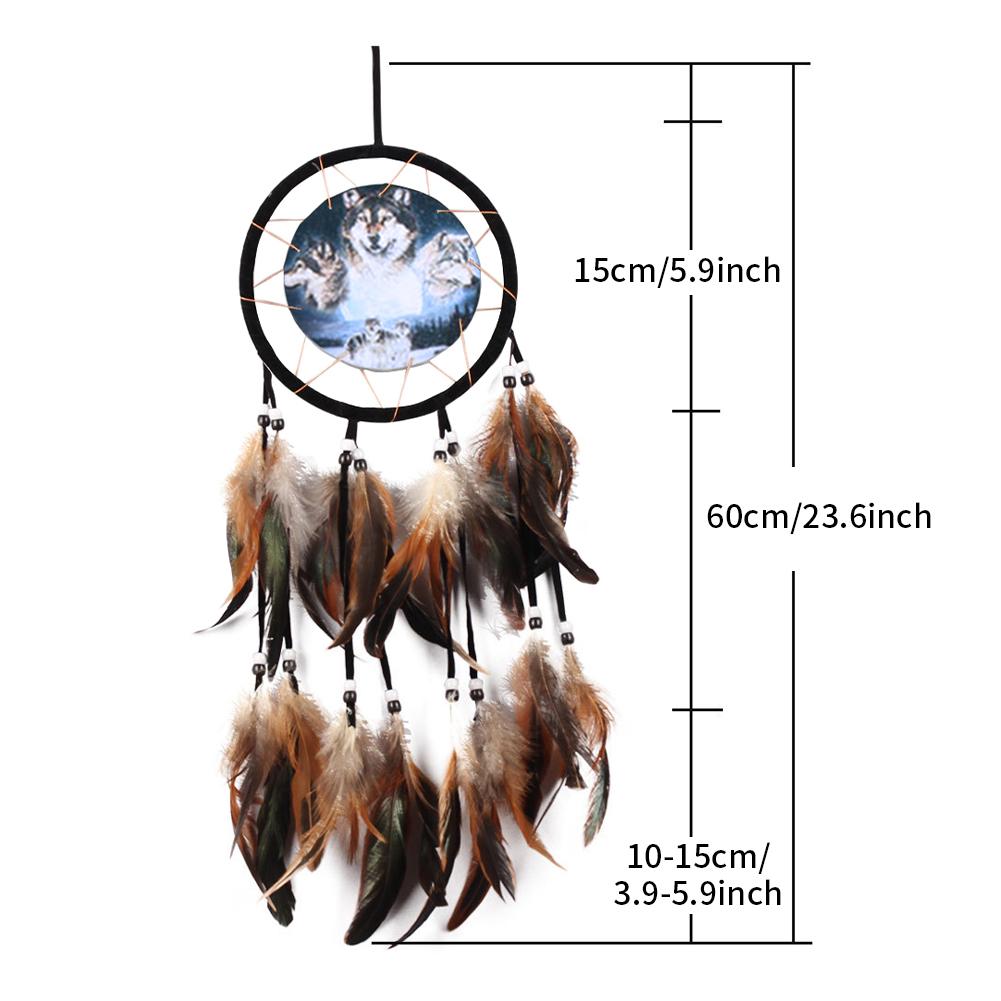 Bedroom Crafts Art Gift Dream Catcher Home Decor Wolf Head Wall Hanging Sleeping