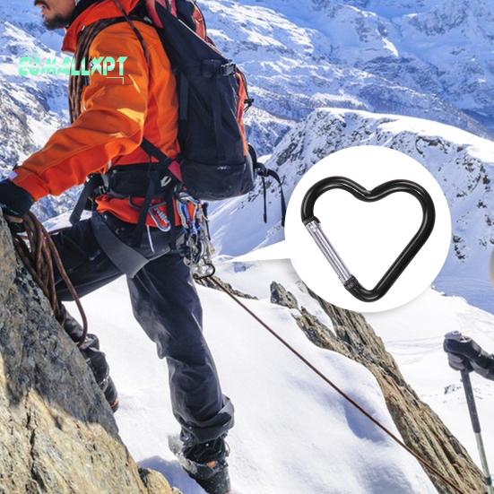 10 шт. карабинные крючки в форме сердца, компактные быстросъемные карабины, зажимы, прочные несущие держатели для ключей, принадлежности для кемпинга
