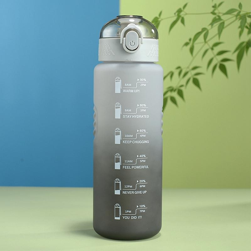 1л бутылка для воды градиентного цвета мотивационная спортивная бутылка для воды с маркером времени герметичная чашка для офиса, тренажерного зала, улицы