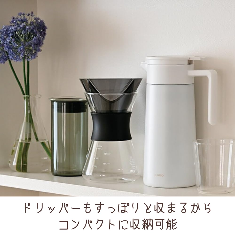 HARIO Easy Coffee Pot, Набор 1-й Дриппер и Сервер, Ручное заваривание для начинающих, Черный, OCP-40-B