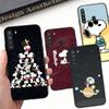 SM4 Snoopy Cartoon Black Sofe Case for iPhone 16 15 Plus 14 13 Pro 8 SE XR XS Max P30 Nova 5T Y5P Y6 Y7 Y8P Y9 Realme C30 C33 C31 VIVO Y36 V27