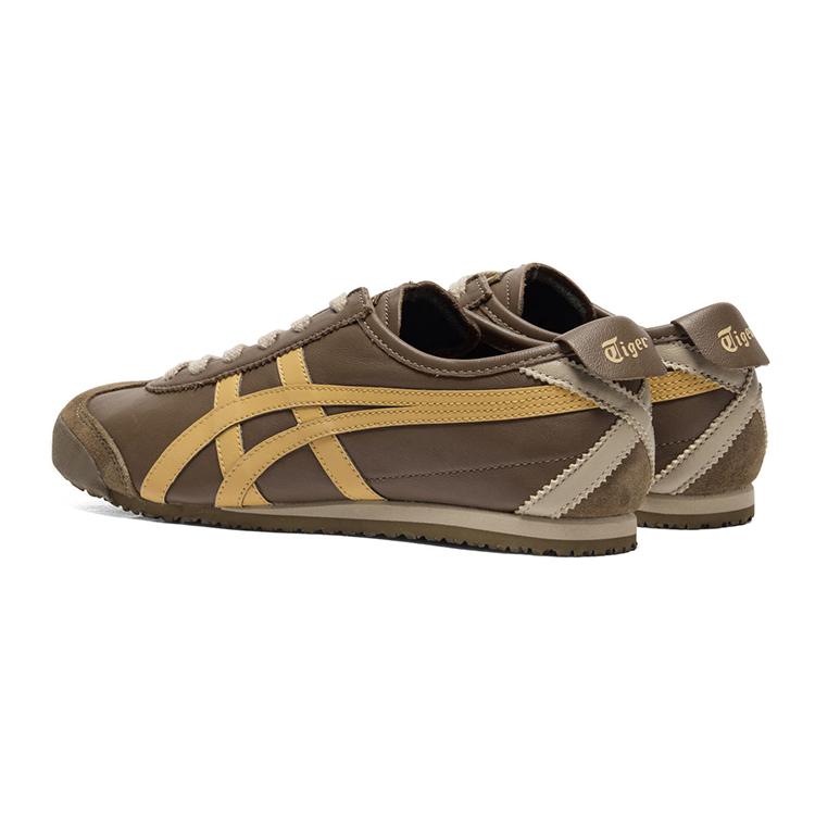 ONITSUKA TIGER MEXICO 66 Дышащие повседневные кроссовки с низким верхом Унисекс Коричневые кроссовки 1183C102-203