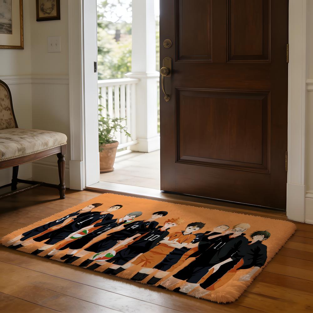 Hotblooded Anime HHaikyuu Floor Mat Soft Flannel Absorbent Mat Non-Slip Rug Home Bedroom Bathroom