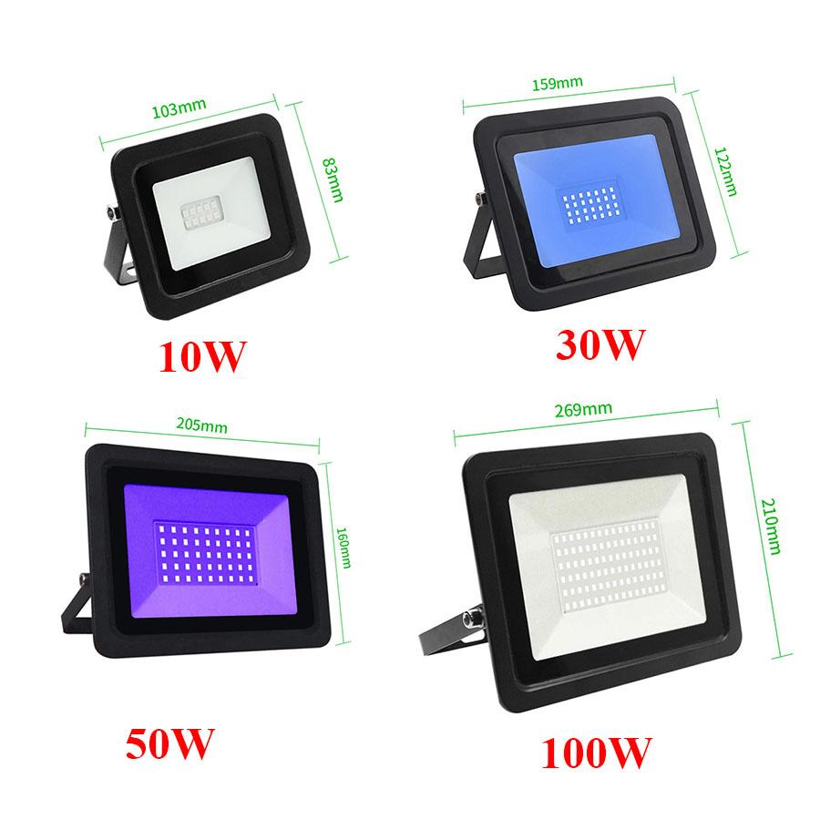 10W 30W 50W 100W Уличный УФ Черный Свет IP66 Водонепроницаемый Ультрафиолетовый УФ Прожектор для Дискотеки Танцевальной Вечеринки Сцены Декора Аквариума