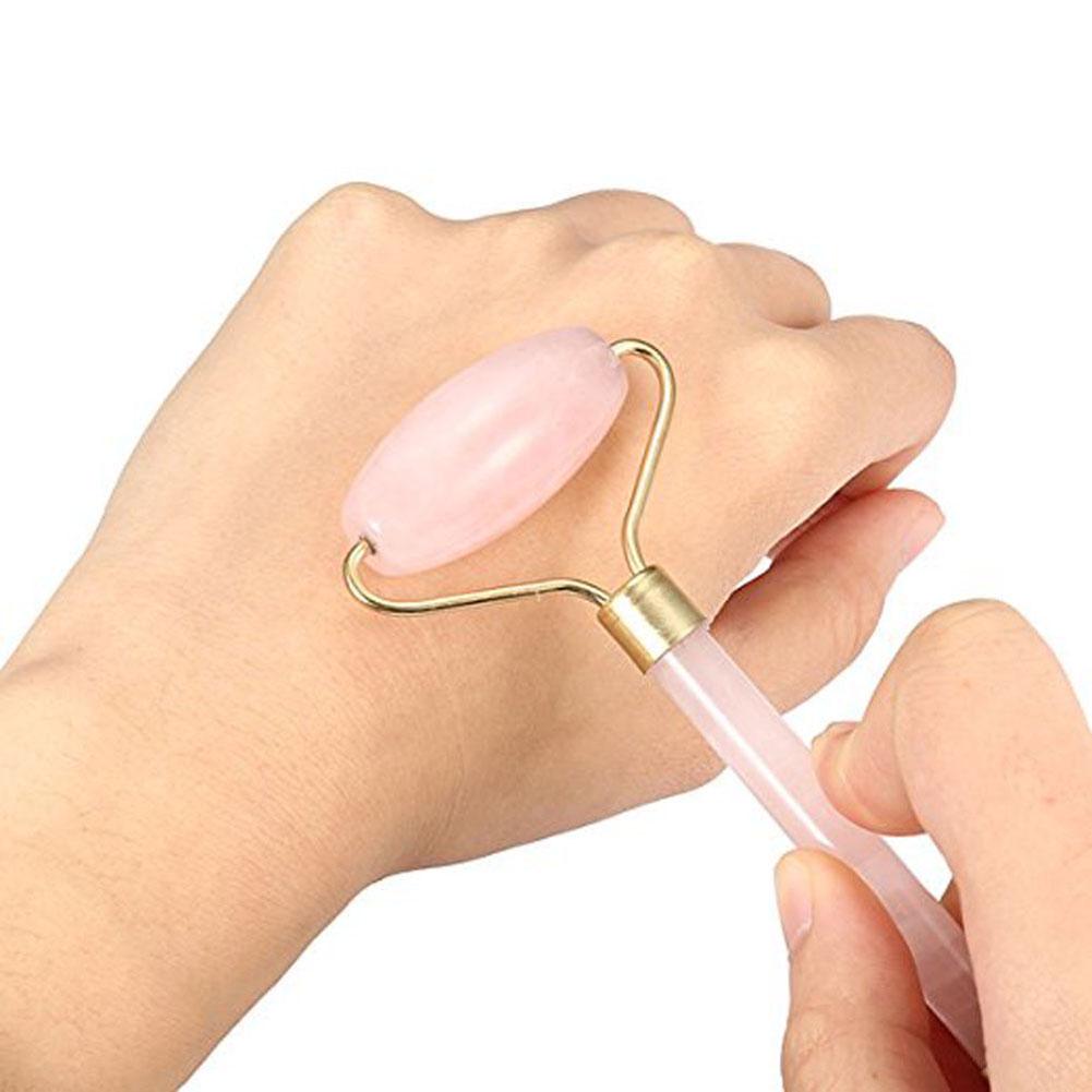 Портативный роликовый массажер с подтяжкой лица с головкой для двойного массажа камнями