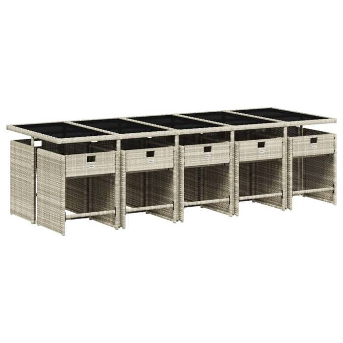 VidaXL 11-Piece Garden Dining Set with Cushions, Patio Table and Chairs, Patio Furniture, Furniture 3211115