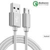 Micro USB Cable - PROSHOP - 1M - Silver Nylon - Android Compatible - Micro USB Connector