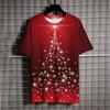 Christmas Tree Print Men's T Shirt Casual O-neck Short Sleeve Loose Tops New Year Clothes For Kids X'mas Harajuku Boys Girls Tee