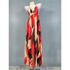 Export Single Sexy Vacation Elegant Open Back Exquisite Print Sling Stylish Beach Fairy Elegant Graceful Dress