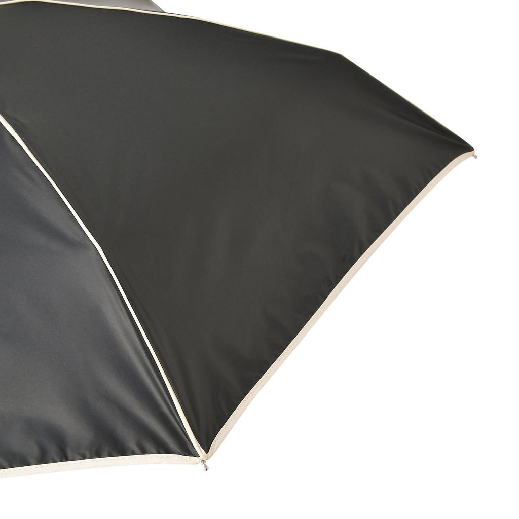 Francfranc Francfranc Compact Piping Folding Umbrella 47cm Black For Both Sunny and Rainy Days Lightweight Parasol Rain Umbrella Light-blocking