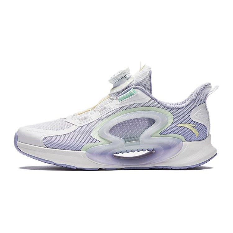 Anta Kids Monthly Mesh Breathable Shock Absorbing Low Top Running Shoes Kids Sneaker White Purple A322425599-2
