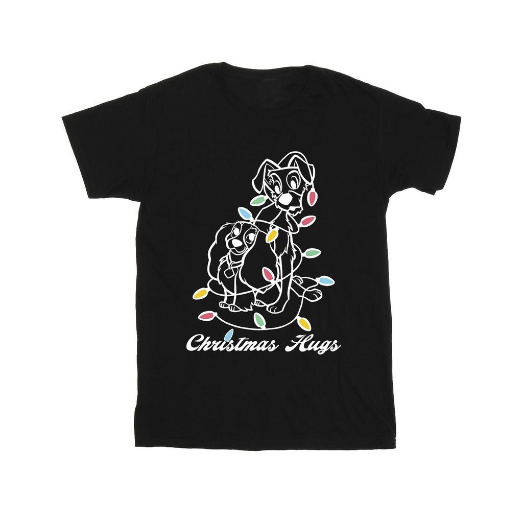 Disney Mens Lady And The Tramp Christmas Hugs T-Shirt