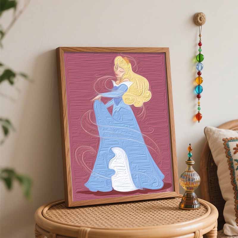 Disney DIY Sleeping Beauty Oil Painting Art Painting Kit Home Wall Decor Handmade Gift Princess Aurora Wall Art Bedroom Craft Supplies