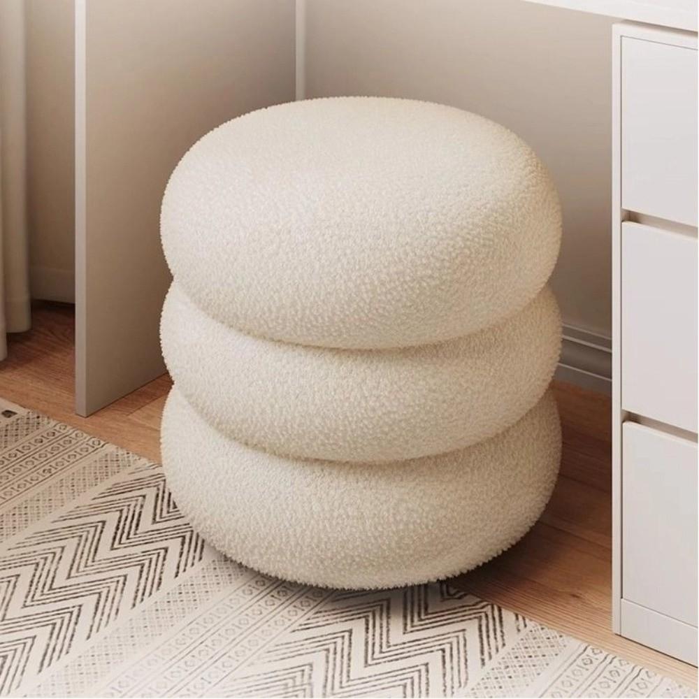 Кремовый стиль Бытовой маленький табурет Домашняя мебель Круглый табурет Минималистичный низкий табурет Дом