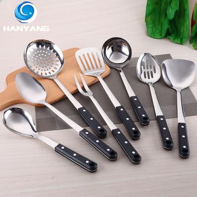 HANYANG Нержавеющая сталь Черный жемчуг Кухонные принадлежности Кухонная ложка Набор лопаток Кухонная утварь Нержавеющая сталь Дырявая ложка Ложка Шпатель