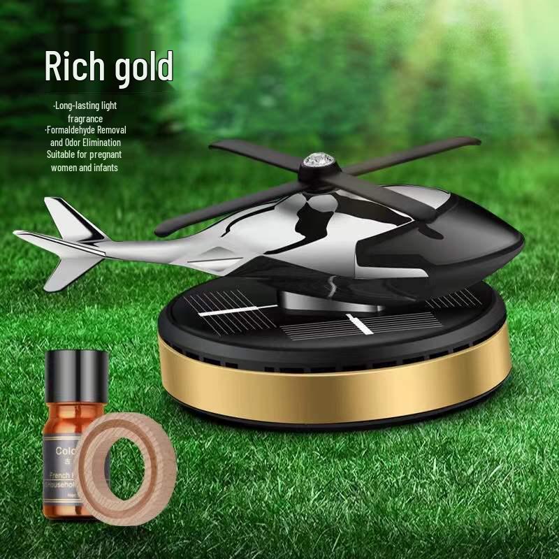 Вращающийся автомобильный освежитель воздуха в виде вертолета на солнечной батарее с датчиком освещенности