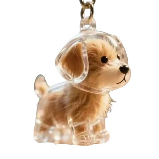 Dog Hair Collector Keychain Memorial Storage Keychain Dog Shape Charm Box Transparent Pet Fur