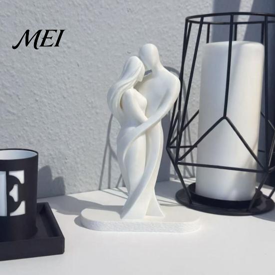 Polished Corner Sculpture Abstract Human Body Statue, Female Figurine Embracing Love Sculpture, 3D One-Piece Molding Seamless Splicing Art Statue