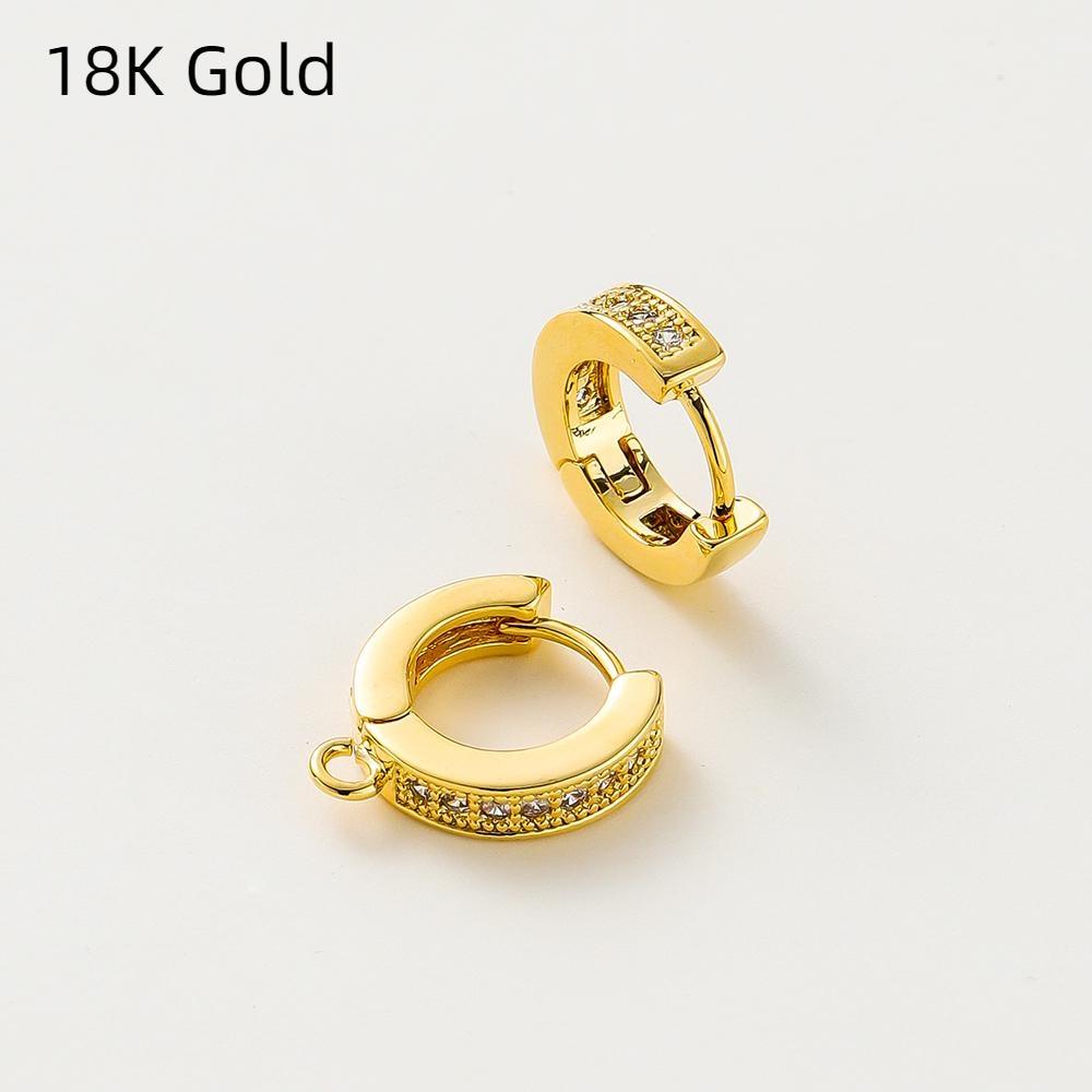 1 пара 14-каратного/18-каратного золота, латунные серьги с инкрустацией цирконом для изготовления ювелирных изделий, принадлежности для женщин, подарки