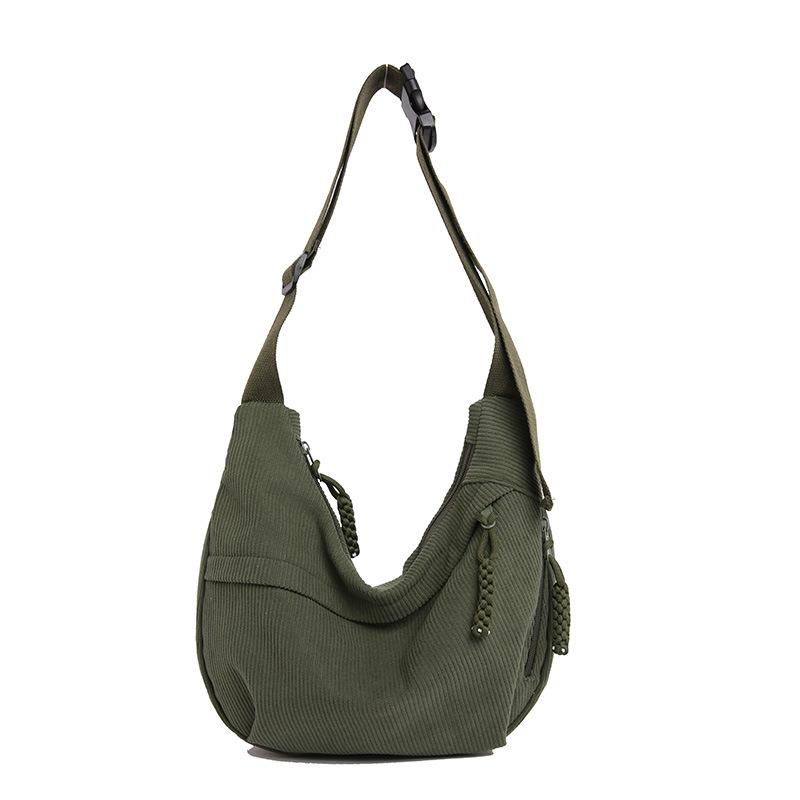 Women Large Capacity Corduroy Dumpling Shoulder Crossbody Casual Commuter Bag