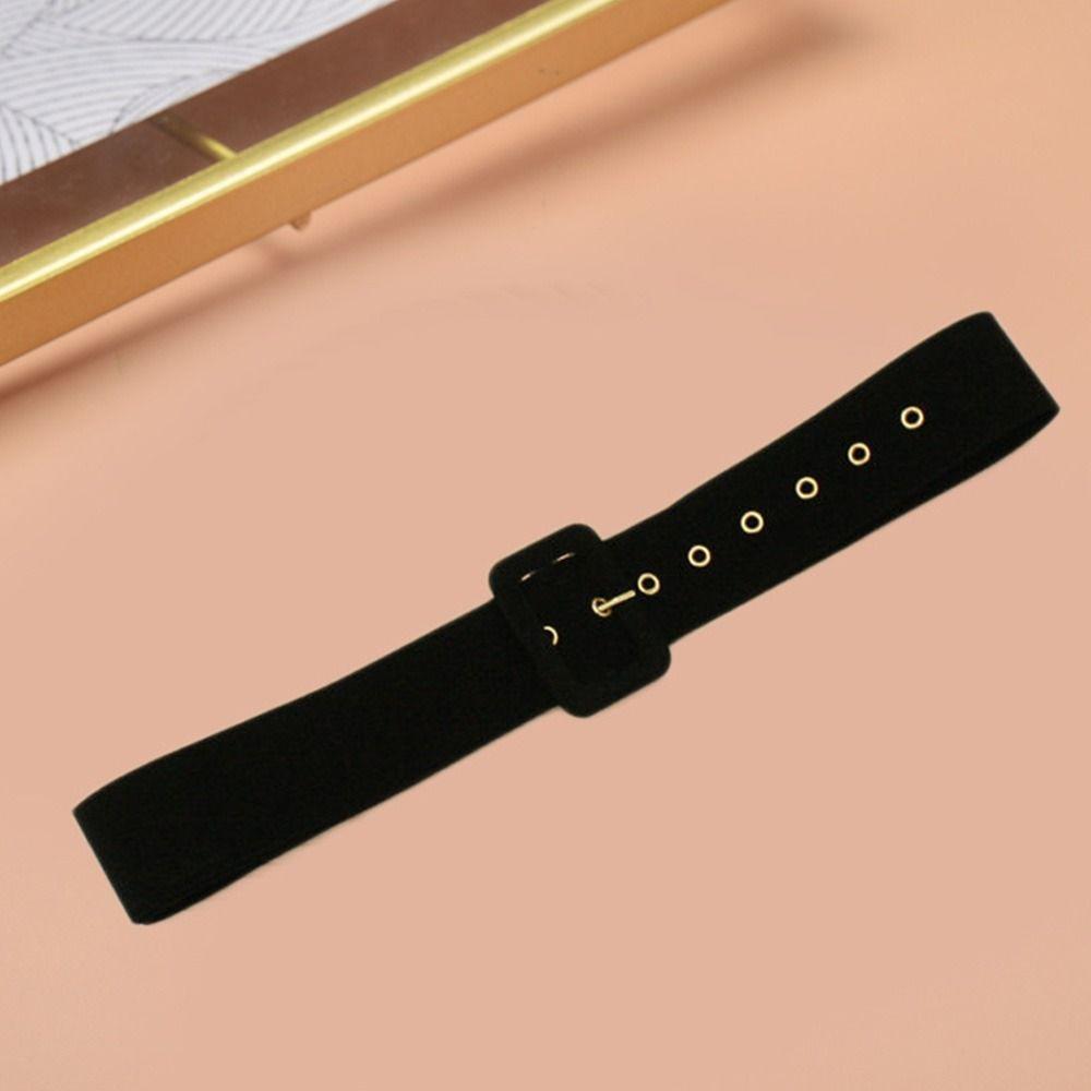 Модный Повседневный Ретро Бархатный Пояс Женский Ремешок для Платья Поясная Лента Квадратная Пряжка-Штырь Пояс