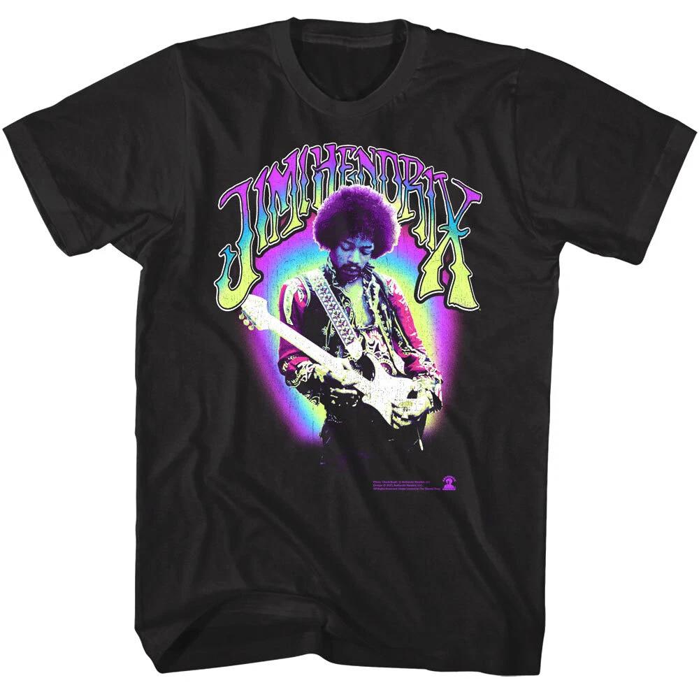 Jimi Hendrix Neon Halo Men's T Shirt Rock Legend Guitar Hero Album Concert Tour