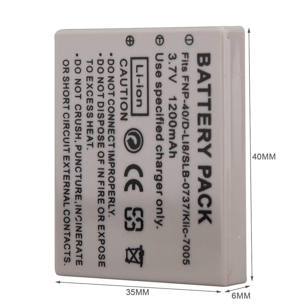 1200mAh NP-40 Battery for BENQ DLI-102 FUJIFILM NP-40 NP-40N KODAK KLIC-7005 PENTAX D-LI8 D-Li85