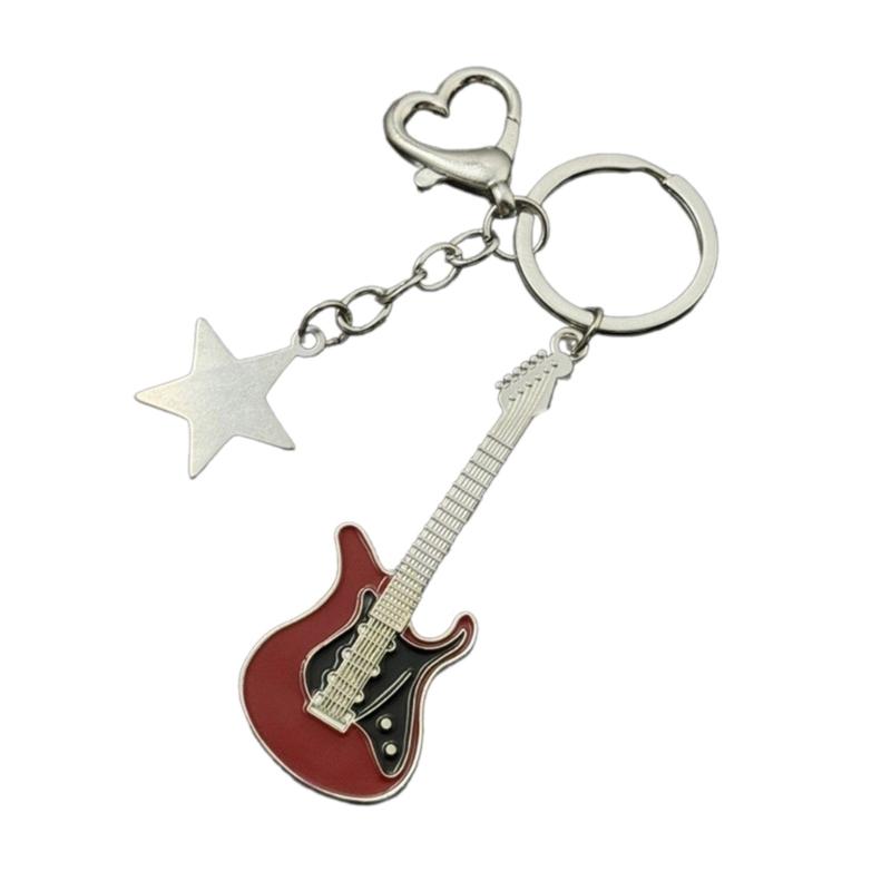 Модная звезда гитара брелок кулон простой висячий декор брелок шарм для кошелька сумки рюкзака