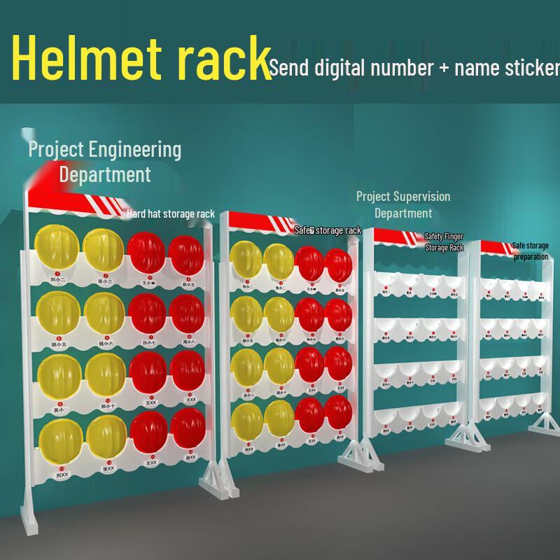Floor-Standing 3-Tier 15-Position Safety Helmet Rack