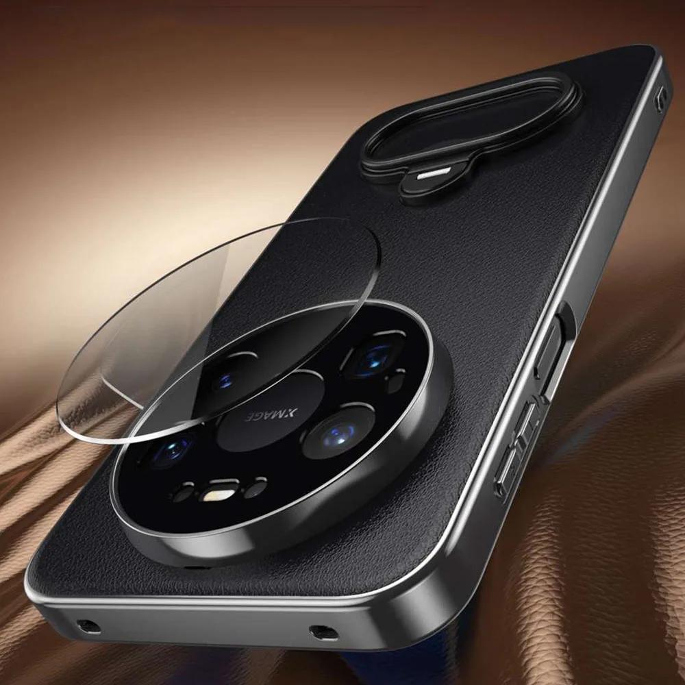 Genuine Leather Case for Huawei Mate 80 Pro Case Mate 80 Pro Max Triple Fold Kickstand Cover for Mate80 Ring Buckle Protector