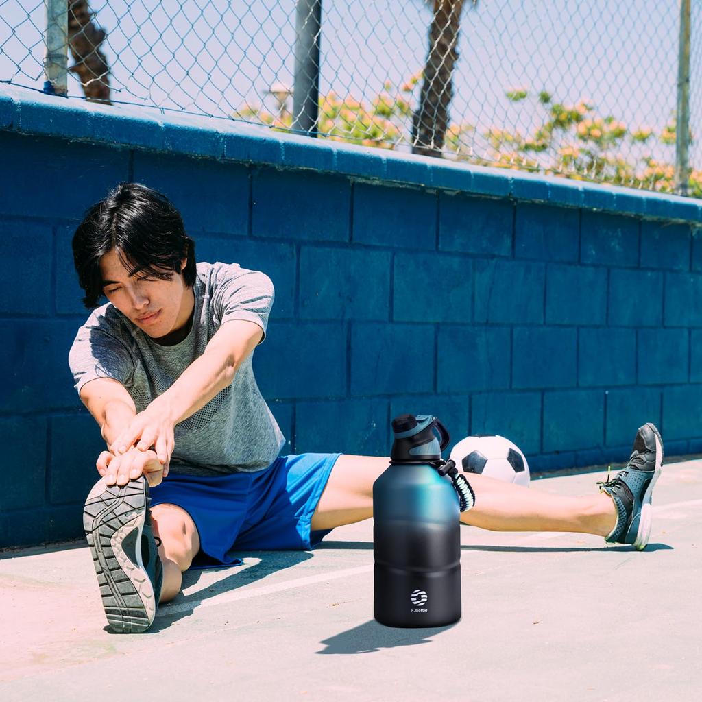 Бутылка для воды FJbottle с вакуумной изоляцией, спортивная кувшин для питья, 1900 мл, спортивная бутылка, совместимая со спортивными напитками, большая емкость, переносная кружка