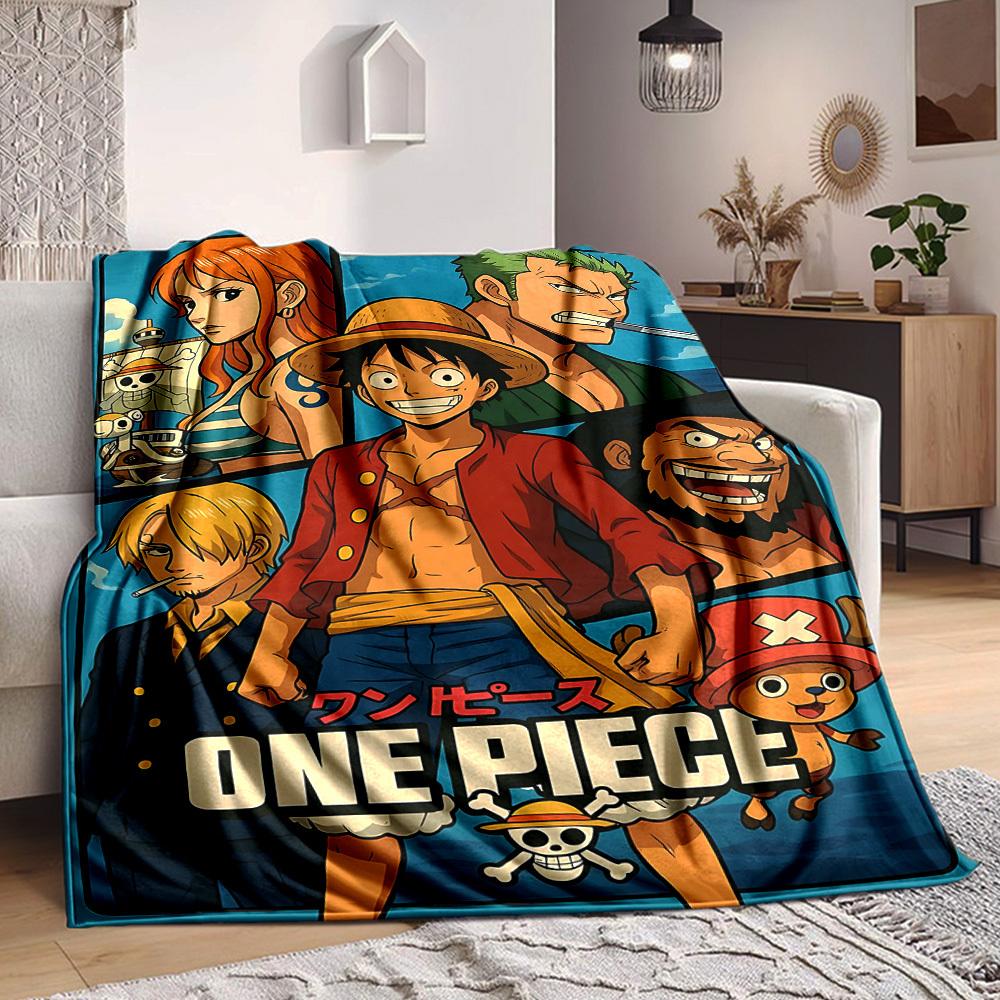 1 шт. ПЛЕД Фланелевый ONE PIECE HD Печать Легкий Мягкий Теплый Всесезонный Плед для Дивана, Кровати, Путешествий, Кемпинга Машинная стирка