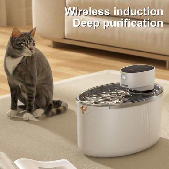 2.5L беспроводной фонтан для кошек с питанием от батареек автоматический беспроводной диспенсер для воды для домашних животных