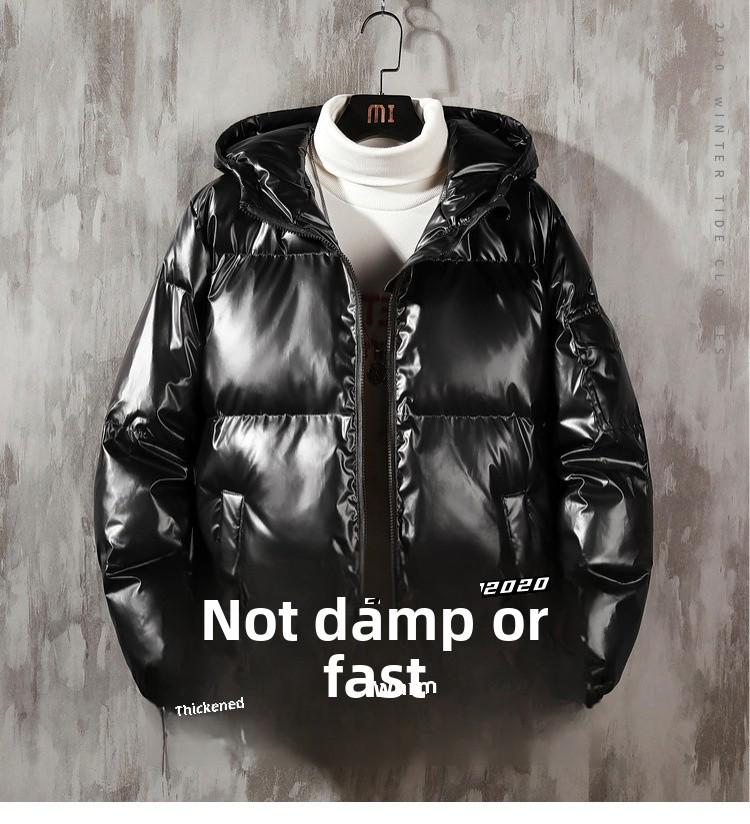 Мужская модная куртка из блестящего хлопка 2023 года - стильное зимнее пальто