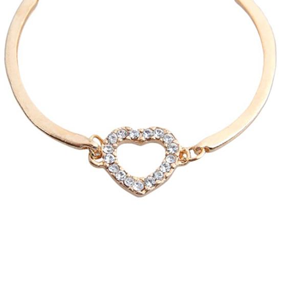 Браслет без выцветания, регулируемая женская цепочка с золотыми кристаллами и стразами в форме сердца любви