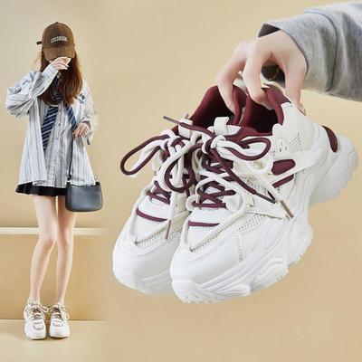 «Женская корейская обувь для пап 2025 года»: Весенние спортивные повседневные кроссовки на толстой подошве, увеличивающие рост G27"