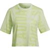 Moisture Wicking Round Neck Casual Short Sleeve T-Shirt Women Tops Lime-Green HC9162