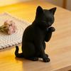 Модель Черной Кошки, Миниатюрное Украшение в Форме Кошки, 3D-печатная Матовая Черная Декоративная Фигурка для Рабочего Стола, Прихожей, Спальни